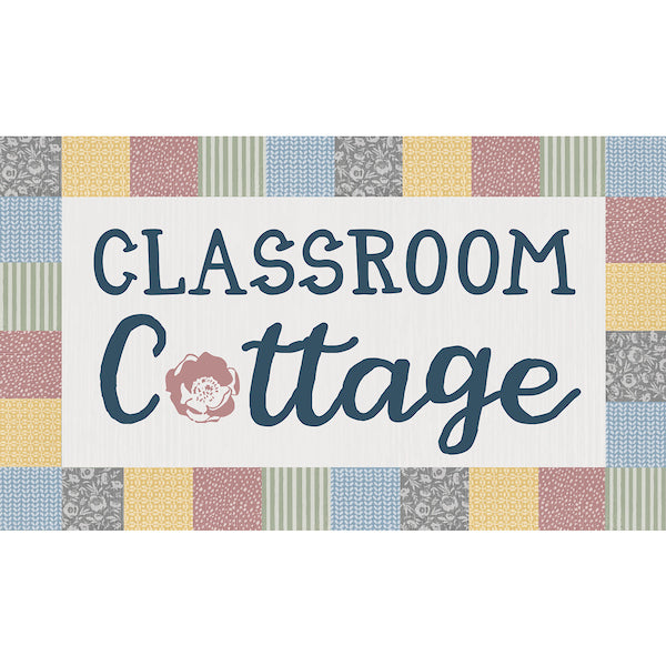 A coordinated classroom décor collection in a warm, welcoming learning space