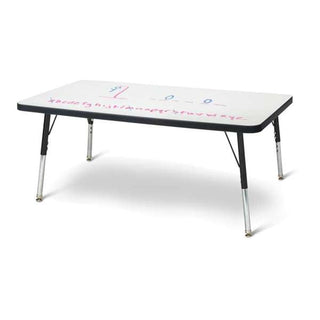 Berries Rectangle Dry Erase Table - 24" x 36", E-height - Write-n-Wipe/Black/Black