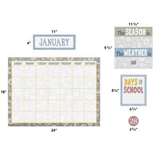 Classroom Cottage Calendar Bulletin Board Set