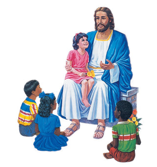 Jesus Seated with 4 Children Felt Set