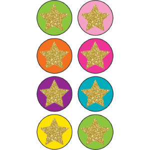 Rainbow Glitter Star Stickers