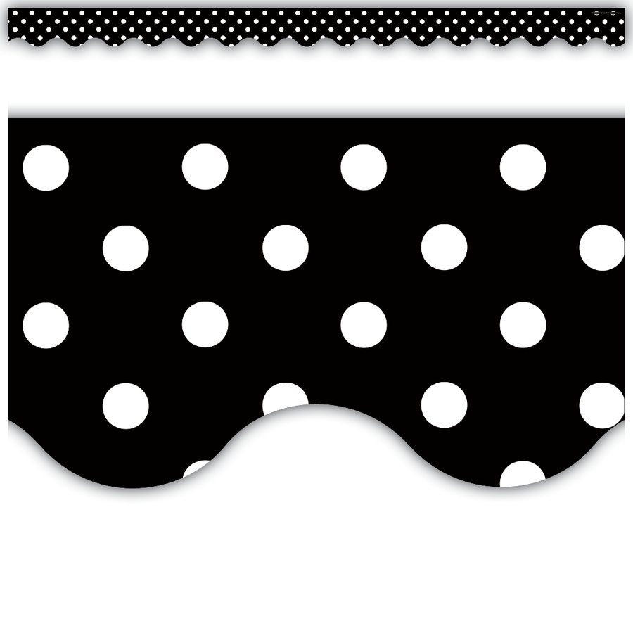 Black Polka Dots Scalloped Border Trim – CM School Supply