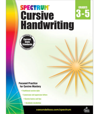 Spectrum Cursive Handwriting Workbook Grade 3-5 Paperback