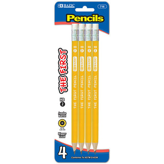 BAZIC #2 The First Jumbo Premium Yellow Pencil (4/Pack)