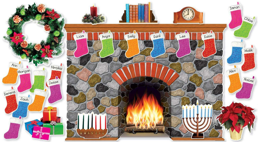 Holiday Hearth Bulletin Board Fireplace Bulletin Board Set CM