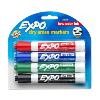 Expo Low Odor Dry Erase Markers Set (4 colors)