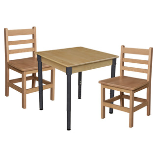 24" x 36" Rectangle Hardwood Adjustable-Height Table w/ Chairs (16" Seat Height)