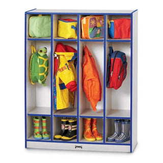Rainbow Accents 4 Section Coat Locker - Blue