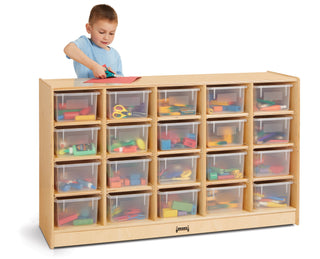 Jonti-Craft 20 Cubbie-Tray Mobile Storage - with Clear Trays