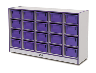 Rainbow Accents 20 Cubbie-Tray Mobile Storage - with Trays - Purple