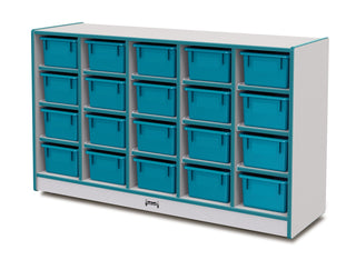 Rainbow Accents 20 Cubbie-Tray Mobile Storage - with Trays - Teal