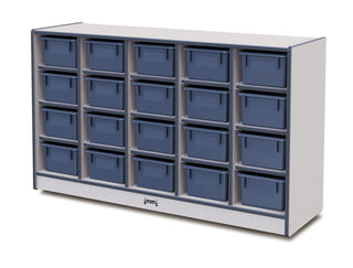 Rainbow Accents 20 Cubbie-Tray Mobile Storage - with Trays - Navy