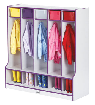 Rainbow Accents 5 Section Coat Locker with Step