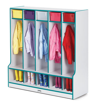 Rainbow Accents 5 Section Coat Locker with Step