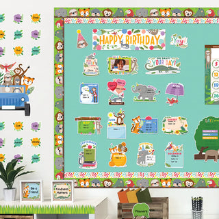 Jungle Friends Happy Birthday Mini Bulletin Board