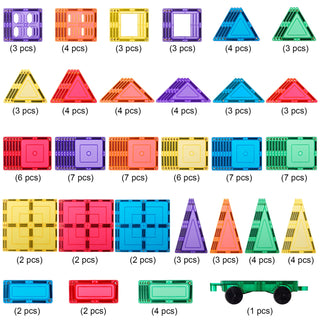 Learn and Grow Magnetic Tiles - Builders Pack (110 Piece)