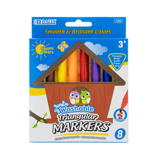 Washable Markers Broad Line Jumbo Triangle 8 Color