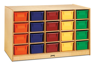Jonti-Craft Double-Sided Island âSingle + 20 Cubbie-Tray - with Colored Trays