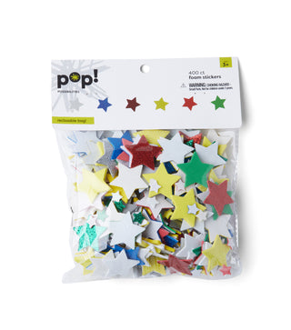 STARS WITH GLITTER FOAM STICKERS