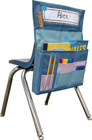Blue and Gray Chair Pocket - For Standard-Sized Chairs