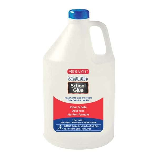 Bazic 1 Gallon Washable Clear School Glue