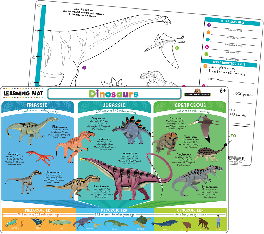 Dinosaurs Learning Mat – CM School Supply