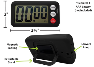 Black Magnetic Digital Classroom Timer