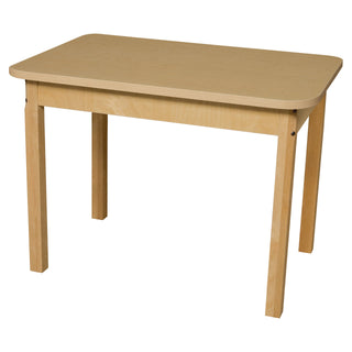24x36 Rectangle HPL Table with Hardwood Legs 26 inch