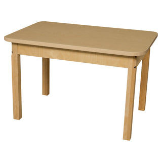 24x36 Rectangle HPL Table with Hardwood Legs 18 inch