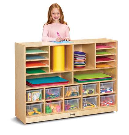 Cubbie-tray storage