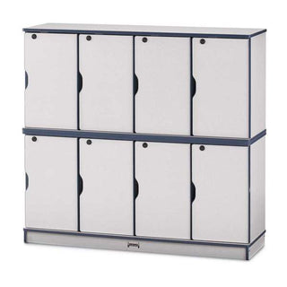 Rainbow Accents Stacking Lockable Lockers -  Double Stack - Navy