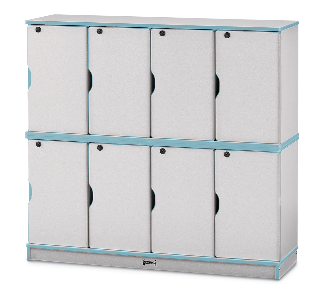 Rainbow Accents Stacking Lockable Lockers - Double Stack - Coastal Blu ...