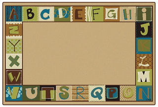 KIDSoft™ Toddler Alphabet Blocks Border Rug Nature Colors
