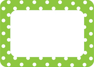 LIME POLKA DOTS NAMETAGS