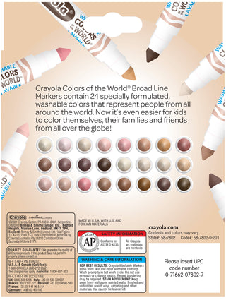 Crayola® Colors of the World Washable Skin Tone Markers, 24 Count