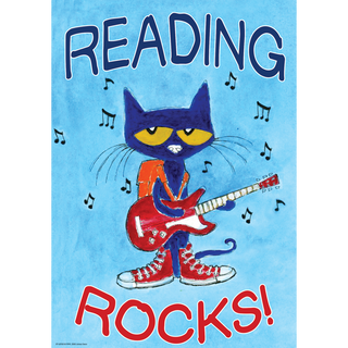 Pete the Cat Reading Rocks Positive Poster