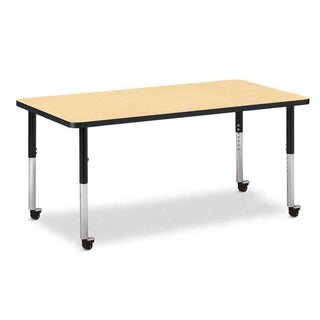 Berries® Rectangle Activity Table - 30" X 60", E-height - Mobile Maple/Black/Black