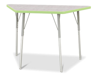Berries Trapezoid Activity Table - Driftwood Gray/Key Lime/Gray