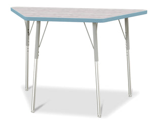 Berries Trapezoid Activity Table - Driftwood Gray/Coastal Blue/Gray