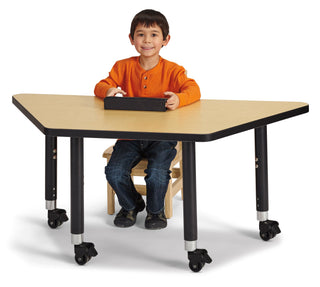 Berries Trapezoid Activity Table - Maple/Black/Black