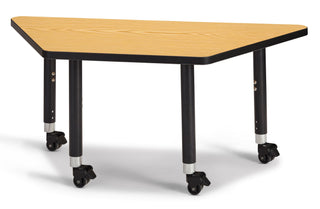 Berries Trapezoid Activity Table - Oak/Black/Black