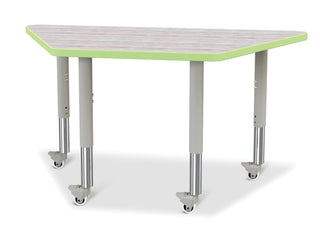 Berries Trapezoid Activity Table - Driftwood Gray/Key Lime/Gray