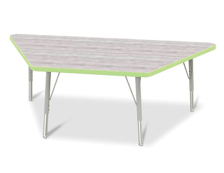 Berries Trapezoid Activity Table - Driftwood Gray/Key Lime/Gray