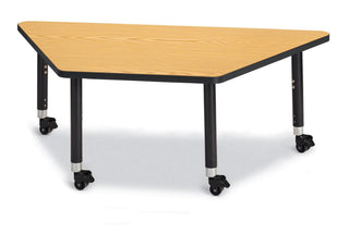 Berries Trapezoid Activity Table - Oak/Black/Black