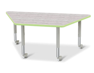 Berries Trapezoid Activity Table - Driftwood Gray/Key Lime/Gray
