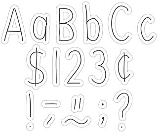 Black on White Hand Drawn 4&quot; Letters Combo Pack