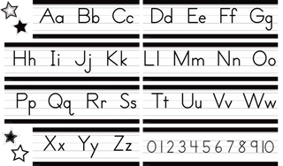 Black and White Alphabet Line Mini Bulletin Board