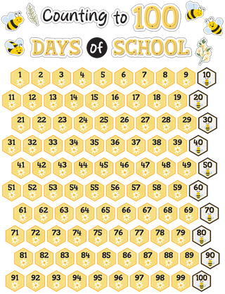 Buzzing Bees Counting to 100 Days Mini Bulletin Board Set