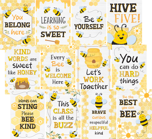 Buzzing Bees Positive Sayings Small Poster Pack