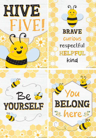 Buzzing Bees Positive Sayings Small Poster Pack